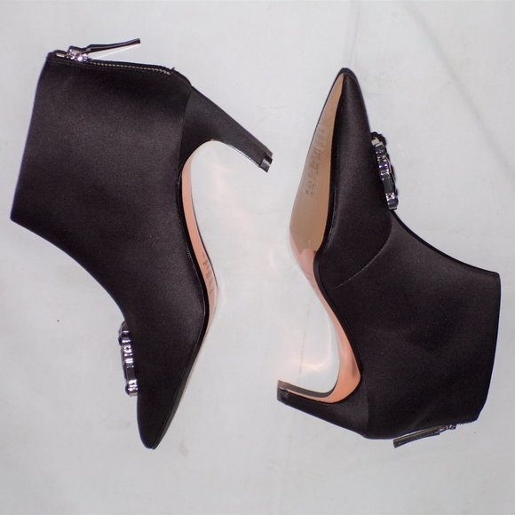 TED BAKER Satin Rhinestone Booties Kitten Heel 7 NEW - Picture 7 of 11